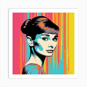Portrait Of Audrey Hepburn - Andy Warhol Style3 Art Print