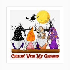 Fall Gnome Halloween Gnomes Cute Autumn Pumpkin Fall Holiday Art Print