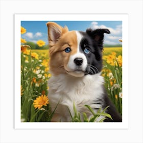 Cute Puppy in the garden Art Print