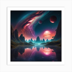 Space Landscape Art Print