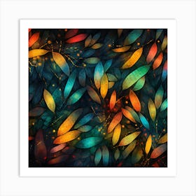 Abstract Leaves Background Art Print