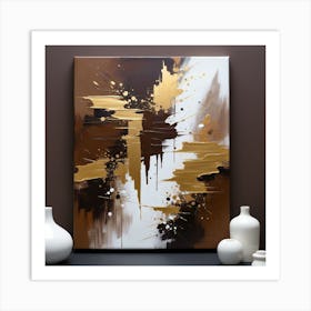 Lienzo Compose Marron Abstracto Art Print