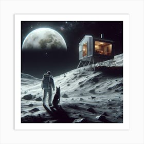 The Last Man And Dog on Other Planet Art Print