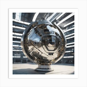 Futuristic Metal Sphere Art Print