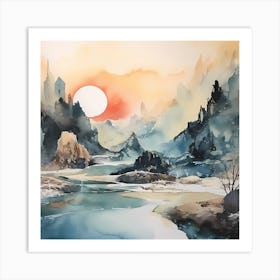 Serene Whispers in Watercolour Art Print