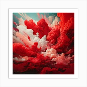 Firefly Surreal Red And White Clouds In Abstract Motion 27168 (2) Art Print