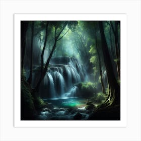 Waterfall In The Forest 32 Art Print