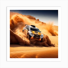 Rally Car In The Desert Art Print