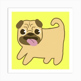 Happy Pug 1 Art Print