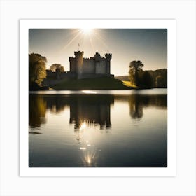 Castle on lake Art Print