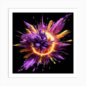 Plasma Explosion Glitch Art 15 Art Print