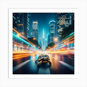 Tortoise Crossing The City Art Print