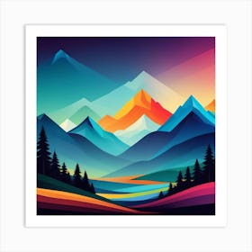 Abstract Mountain Landscape 3 Art Print