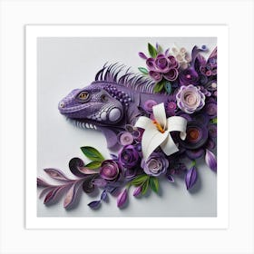 Purple Iguana 1 Art Print