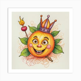 Orange With Crown Art Print