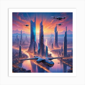 Futuristic Cityscape 37 Art Print