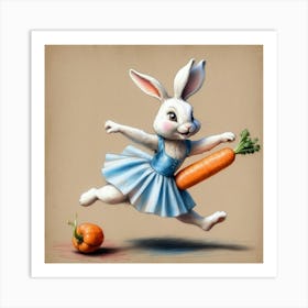 Rabbit With Carrots 20 Art Print