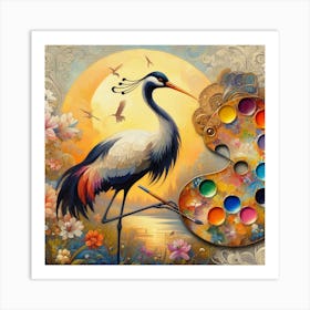 Bird Crane 3 Art Print