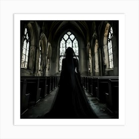 Gothic Bride In Church Art Print