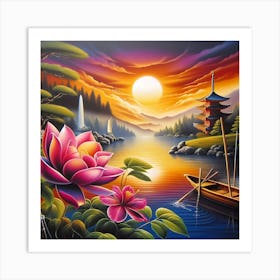 Lotus Painting Art Print