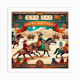 Happy Birthday Mongolian Art Print