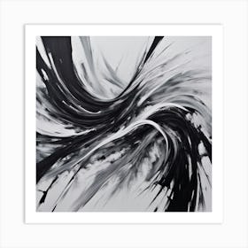 Abstract Black And White Painting 9 Art Print