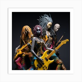 Cyberpunk Rock Band art print Art Print