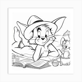 Tom And Jerry Coloring Pages Art Print