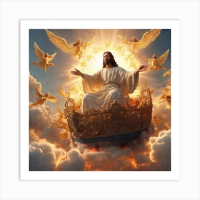 Jesus In The Clouds Art Print