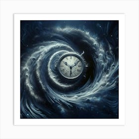 Clock In Space Art Print