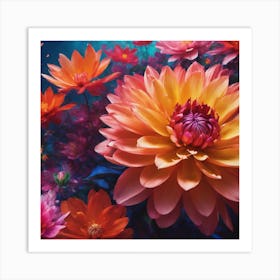 Dahlias Art Print