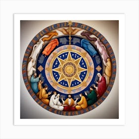 In A Circle Of Unity, Hands Hold Symbols Of Diverse Faiths 1 Art Print