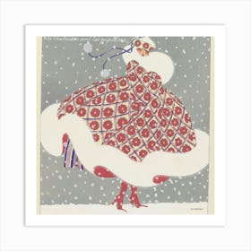 Lady In The Snow 1 Art Print