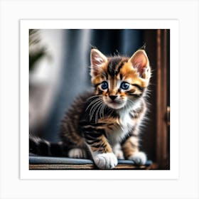 Kitten With Blue Eyes 5 Art Print