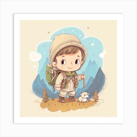 Boy In The Mountains Art Print