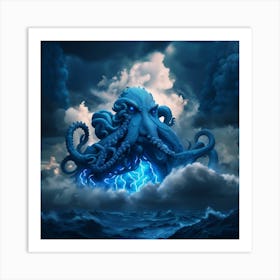 Octopus In The Sea Art Print