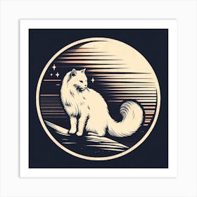 Cat In The Moonlight Art Print