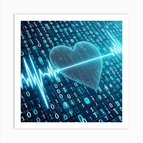 Heartbeat On A Computer Screen Art Print