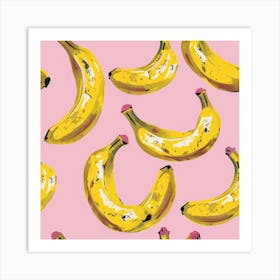 Bananas On Pink Background 9 Art Print