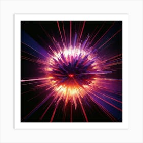 Laser Explosion Glitch Art 22 Art Print