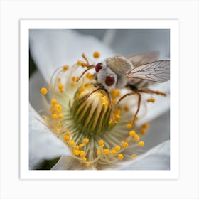 Bee On A Flower Art Print