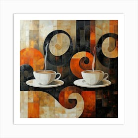 Coffee And Saucers Art Art Print