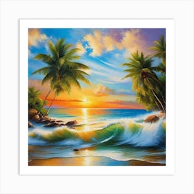 Sunset At The Beach 66 Art Print