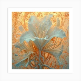 Flower Motif Vintage Art Silverpoint Artpastel Theme Sf Intricate Artwork Masterpiece Ominous 666272163 Art Print