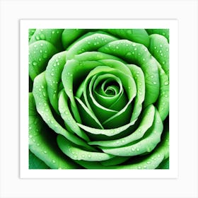 Green Rose Art Print