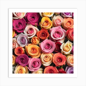 Colorful Roses Background 51 Art Print