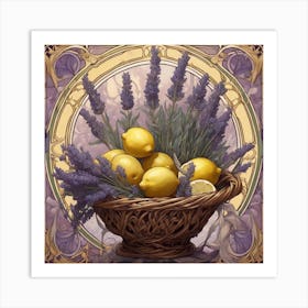 Lemons And Lavender Art Print