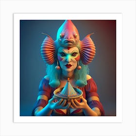 Circus Freak Show Fish (Series) Fortune Teller Art Print