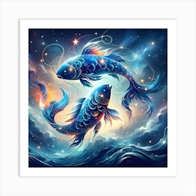 Zodiac Fishes Art Print