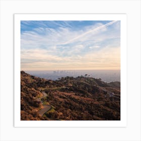 Griffith Observatory And The La Skyline Square Art Print